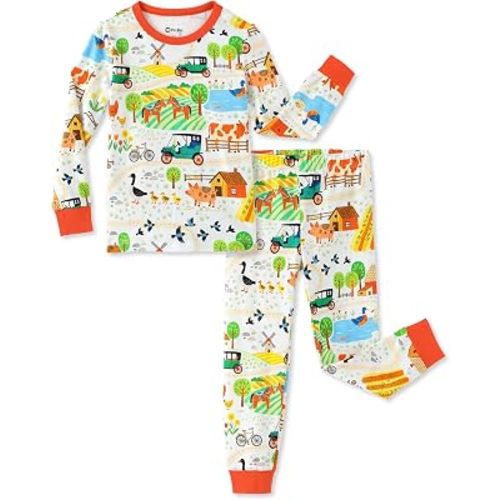 PATPAT Toddler Pajamas Snug Fit Cotton 2-Piece Long Sleeve Pjs Soft Baby Boys Girls Kids Sleepwear