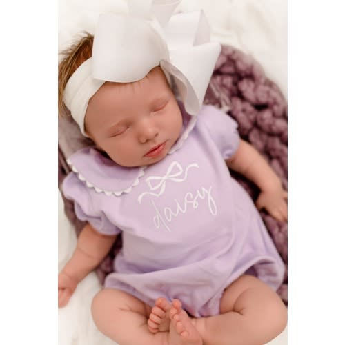 Monogrammed bubble, girls summer bubble, personalized, baby clothing, baby shower gift, ruffle collar, sk creations,shortsleeve