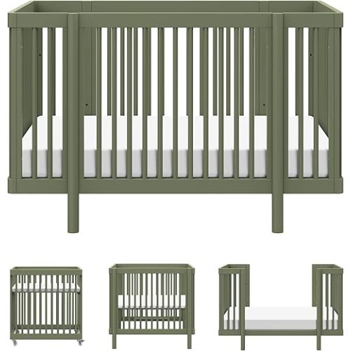 Babyletto Pogo 8-in-1 All-Stages® Convertible Crib - Conversion Kits for Bassinet, Midi Baby & Full-Size Crib to Toddler Bed, Daybed, and Baby Bed - GREENGUARD Gold Certified - Portable & Adjustable