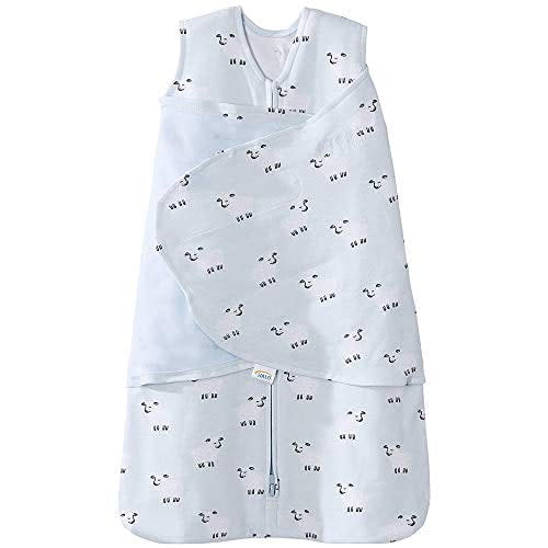 HALO 100% Cotton Sleepsack Swaddle Wearable Blanket, Aqua Sheep, Newborn