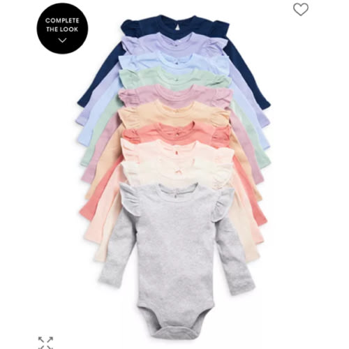 Girls' 10 Pack Long Sleeve Bodysuits - Baby