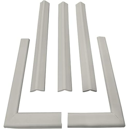 Cardinal Gates KEPK Large Hearth Pad Kit - Fireplace Baby Proofing - Adhesive Backed Fireplace Bumpers for Babies - 12.5 Feet of Padding with 3 Straight Pieces & 2 Corners - Made in The USA - Taupe