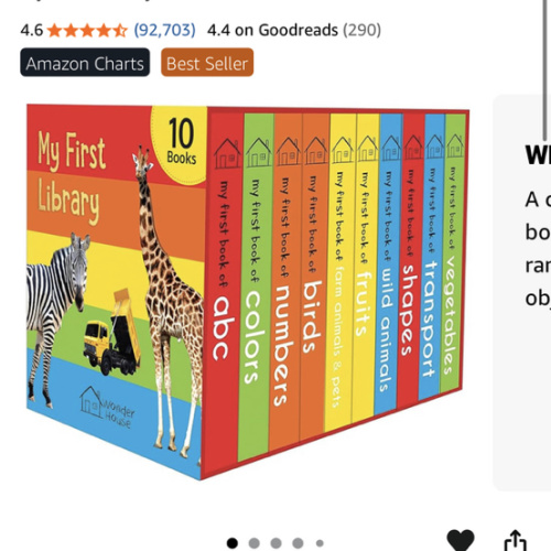 My First Library: Boxset of 10 Board Books for Kids
