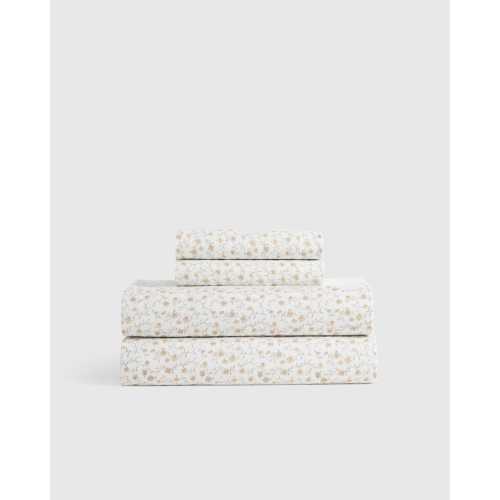 Classic Organic Percale Sheet Set in Toffee Florette