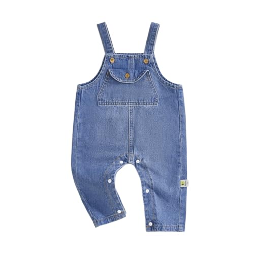 Infant Boy Girl Overalls Gender Neutral Baby Solid Color Clothes Suspender Pants