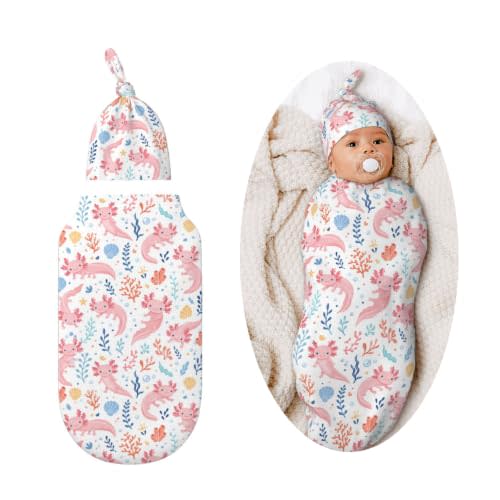 Axolotl Swaddle Blankets Soft Receiving Blanket Baby Swaddle Wrap for Baby Girls Boys