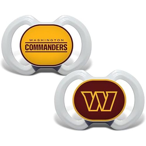 BabyFanatic Pacifier 2-Pack - NFL Washington Commanders - Officially Licensed League Gear