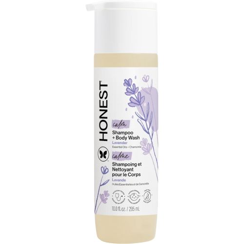 The Honest Company 2-in-1 Cleansing Shampoo + Body Wash | Gentle for Baby | Naturally Derived, Tear-free, Hypoallergenic | Lavender Calm, 10 fl oz