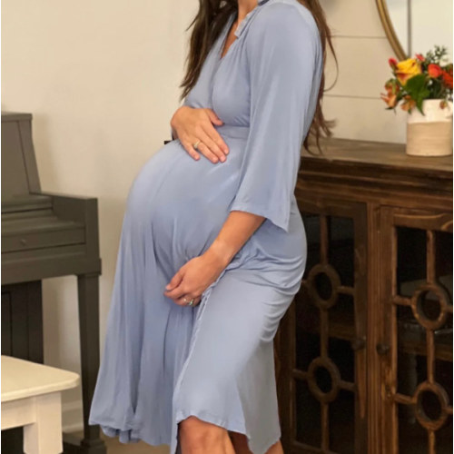 Lila Labor & Postpartum Gown in Periwinkle Blue