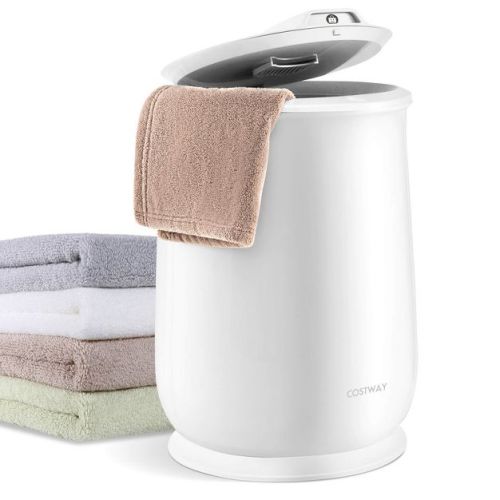 Costway Towel Warmer Bucket Bathroom 21L Towel Heater with Flip-top Lid & Auto Shut Off White