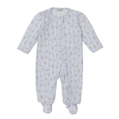 Ribbon Stripe Bouquets Zip Footie