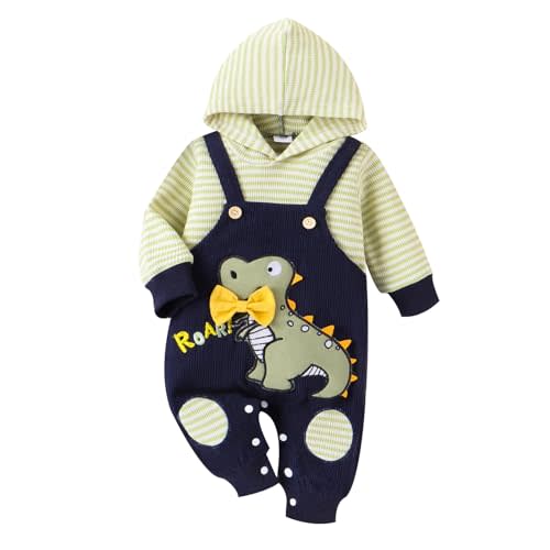 TOKIAGO Baby Boy Clothes Newborn Hoodie Romper Fall Winter One-piece Outfit Infant Cute Cartoon Clothing Set 0-18 Months