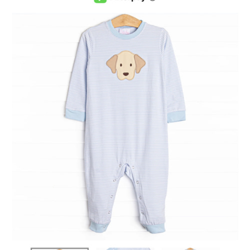 Perfect Pal Applique Romper, Blue Stripe – Stitchy Fish