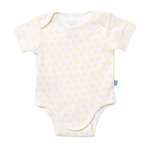 many ducks yellow organic cotton magnetic bodysuit 0-3 months