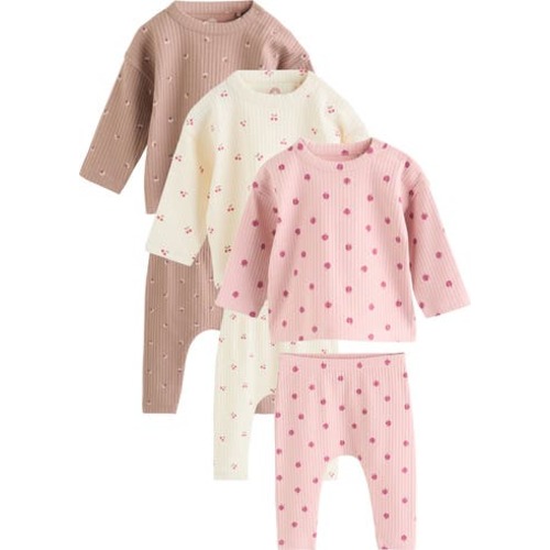 Kids' 3-Pack Rib Top & Leggings Sets, 3-6M