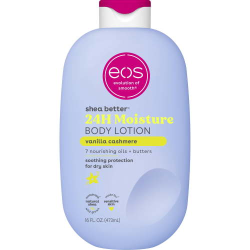 eos Shea Better 24H Moisture Body Lotion, Vanilla Cashmere, for Dry Skin, 16 fl oz