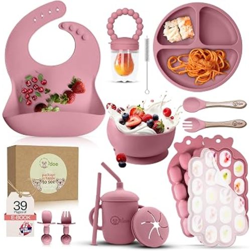 Baby Weaning Set, 15 Pcs Silicone Baby Feeding Set