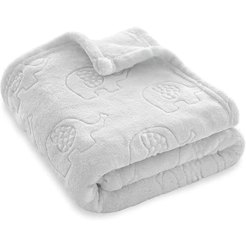 BORITAR Baby Blanket for Boys Girls Ultra Soft Fleece Warm and Lightweight Elephant Animal Blankets for Infant Toddler Newborn, 30x40 Inch, Grey