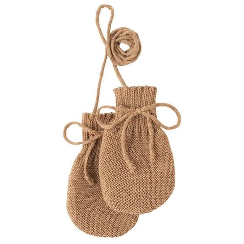 Disana Baby Mittens 100% Organic Wool Knit - Caramel