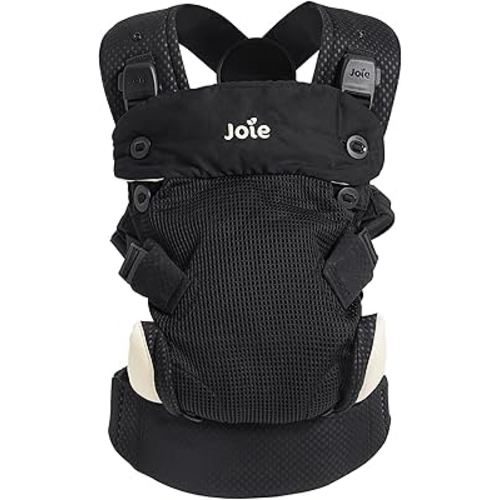 Joie Savvy Lite Air 3-in-1 Baby Carrier – Lightweight, Ergonomic Baby Carrier with 3 Carry Positions, Breathable Fabric, Padded Straps, and Lumbar Support (Jet)