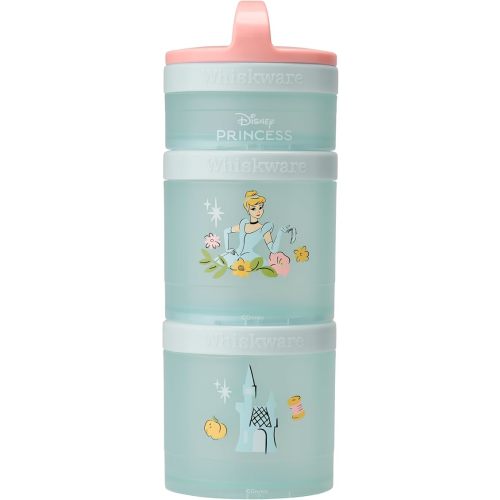 (Cinderella) DiSNEY PRINCESS Whiskware Stackable Snack Pack - 3 Jar + Handle - Pink/Blue/Blue