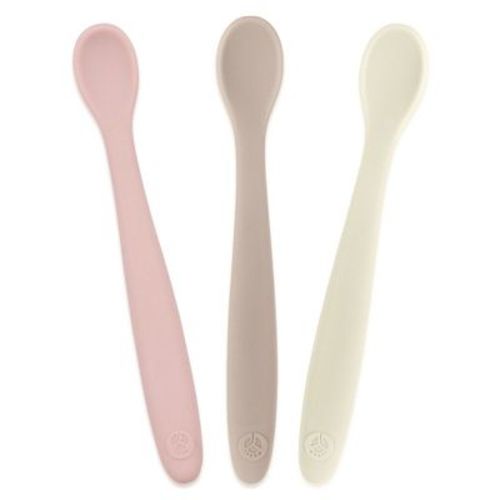 WeeSprout Silicone Baby Spoons, First Stage Infant Feeding Utensils With Soft-Tip, Set of 3