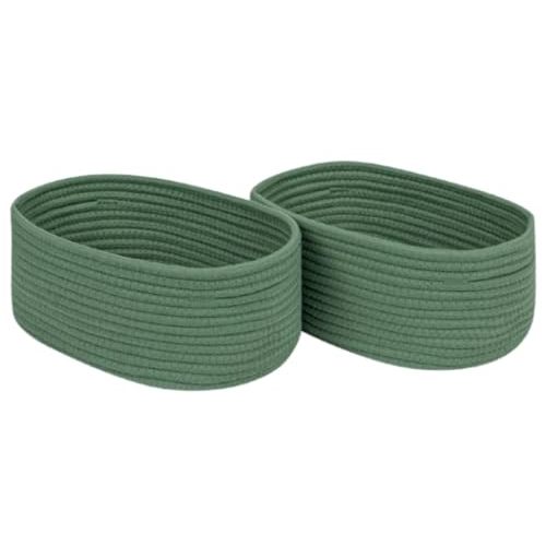CubesLand Cube Shelf Closet Storage Baskets Bins Set 2,Woven Basket for Organizing/Storage,Long-lasting &Skin-friendly Toy Storage Basket Bin,Stylish Room Decor Basket,Cotton Rope Basket Green