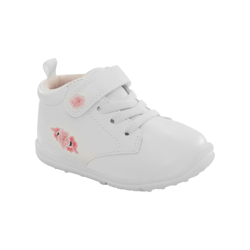 Every Step® First Walker Floral High-Top Sneakers - White | Carter's