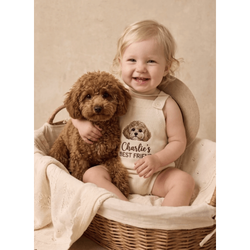 Custom Embroidered Pet Portrait Baby Romper