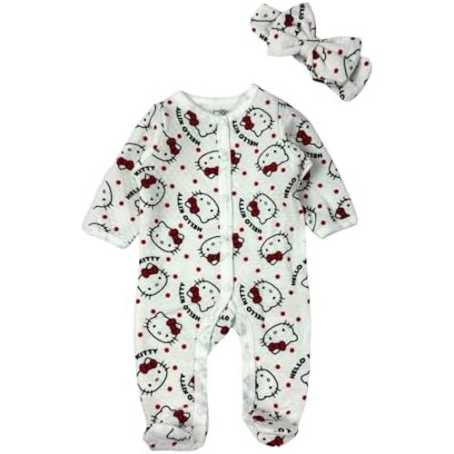Hello Kitty Baby Girls' Footies Newborn Snap Buttons Onesie Romper