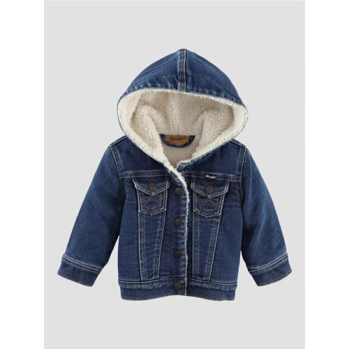 Little Girl's Sherpa Lined Hooded Denim Jacket | COLLECTIONS | Wrangler®