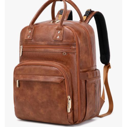 18 Pockets Large Diaper Bag Backpack, Brown