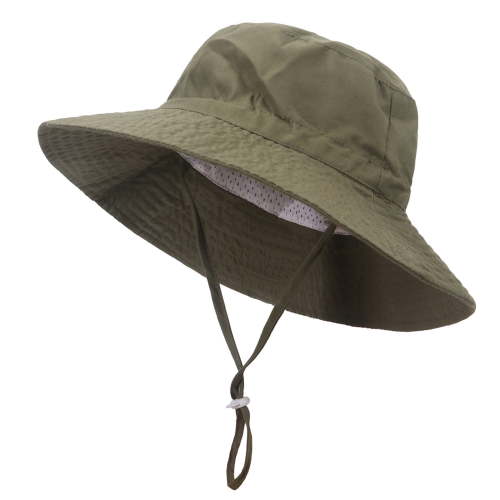 Jalioing Newborn Baby Boys Girls Sun Hat with Strap Wide Brim Cotton Bucket Hat Sun Protection Outdoor Hat