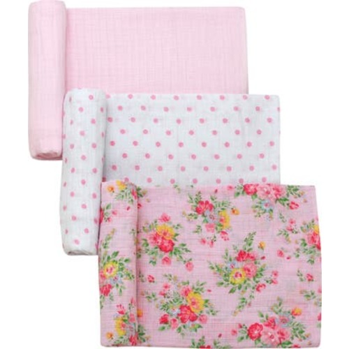 3-Pack Cotton Muslin Swaddle Blankets