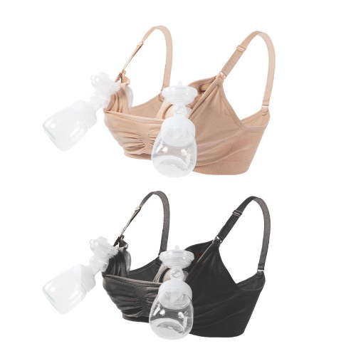 Hands Free Pumping Bra - Comfortable Breathable Nursing Bra U Shape Bra Extender Adjustable Straps Compatible with All Breast Pumps Easy to Clean for Postpartum Breastfeeding Use