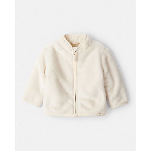 Baby Girl Sherpa Zip-Up Jacket - Ivory | Carter's