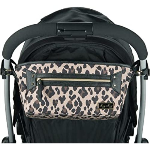 Itzy Ritzy Adjustable Stroller Caddy and Organizer Bag Featuring Front Zippered Pocket, 2 Built-In Interior Pockets & Adjustable Straps to Fit Nearly Any Stroller (Leopard)