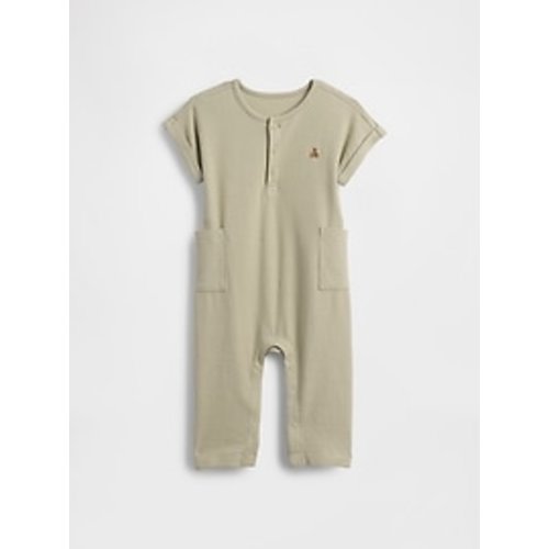 Baby Seersucker Henley Footless One-Piece | Gap
