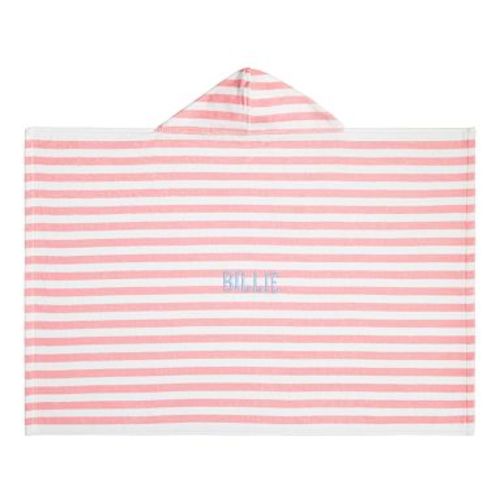 Mini Stripe Baby Beach Hooded Towel , Candy Pink