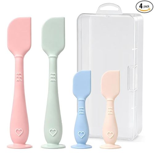 4-Pack Diaper Cream Spatula with Case, Soft Diaper Rash Cream Applicator