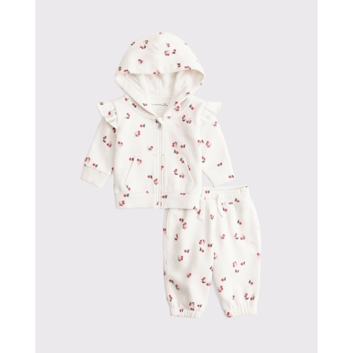 baby flutter sleeve icon full-zip hoodie set