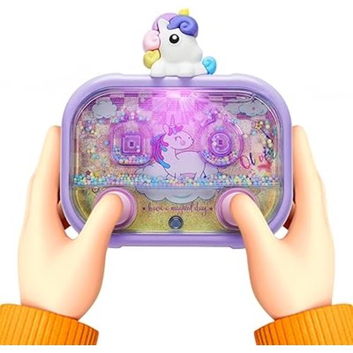 Handheld Water Game with Light – Water Ball Target Toy for Kids Ages 3+, Retro Fidget, Screen-Free Car Travel Game, Road Trip, Airplane, Portable Autism Gift