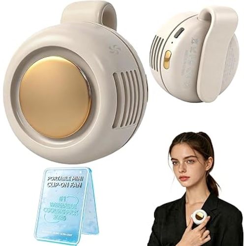 Clip on Fan for Shirt Mini Portable Small Waist Neck Fans Personal Belt Handheld Wearable Tiny Bladeless Silent Electric Baby Carrier Rechargeable Cooling Breeze Camping Face Body Cooler