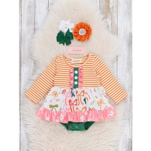 Stripes & Bows Ruffle Bubble Romper