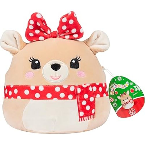 Squishmallows Original 8-Inch Clarice - Rudolph The Red Nosed Reindeer - Official Jazwares Christmas Plush - Collectible Soft & Squishy Stuffed Animal Toy - Gift for Kids, Girls & Boys
