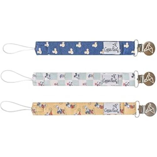 Binky Clip 3 Pack Set "Mickey Mouse & Friends" by Copper Pearl