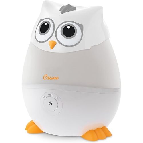 Crane Baby Mini Adorable Snow Owl Baby Humidifier, 0.5 Gal Cool Mist Humidifiers with Aroma Tray and Nightlight, Whisper Quiet Ultrasonic Humidifier for Baby and Toddler Room, Congestion Relief