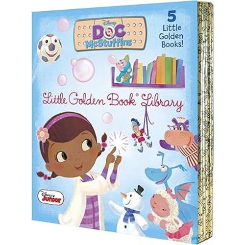 Doc McStuffins Little Golden Book Library (Disney Junior: Doc McStuffins): As Big as a Whale; Snowman Surprise; Bubble-rific!; Boomer Gets His Bounce Back; A Knight in Sticky Armor