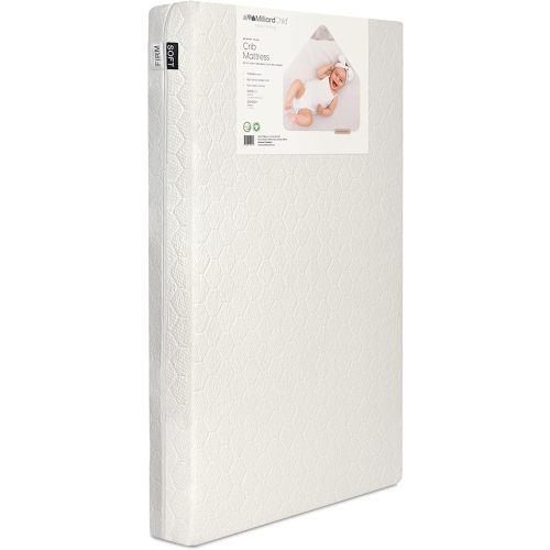 Milliard 100% Organic Cotton Cover Baby Crib and Toddler Mattress, Memory Foam Dual Sided 2 Stage for Infant and Toddlers Bed, Washable + Waterproof Outer Cover, CertiPUR and GOTS Certified