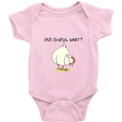 And Guess What Chicken Butt Baby Bodysuit Short Sleeve Infant One-piece